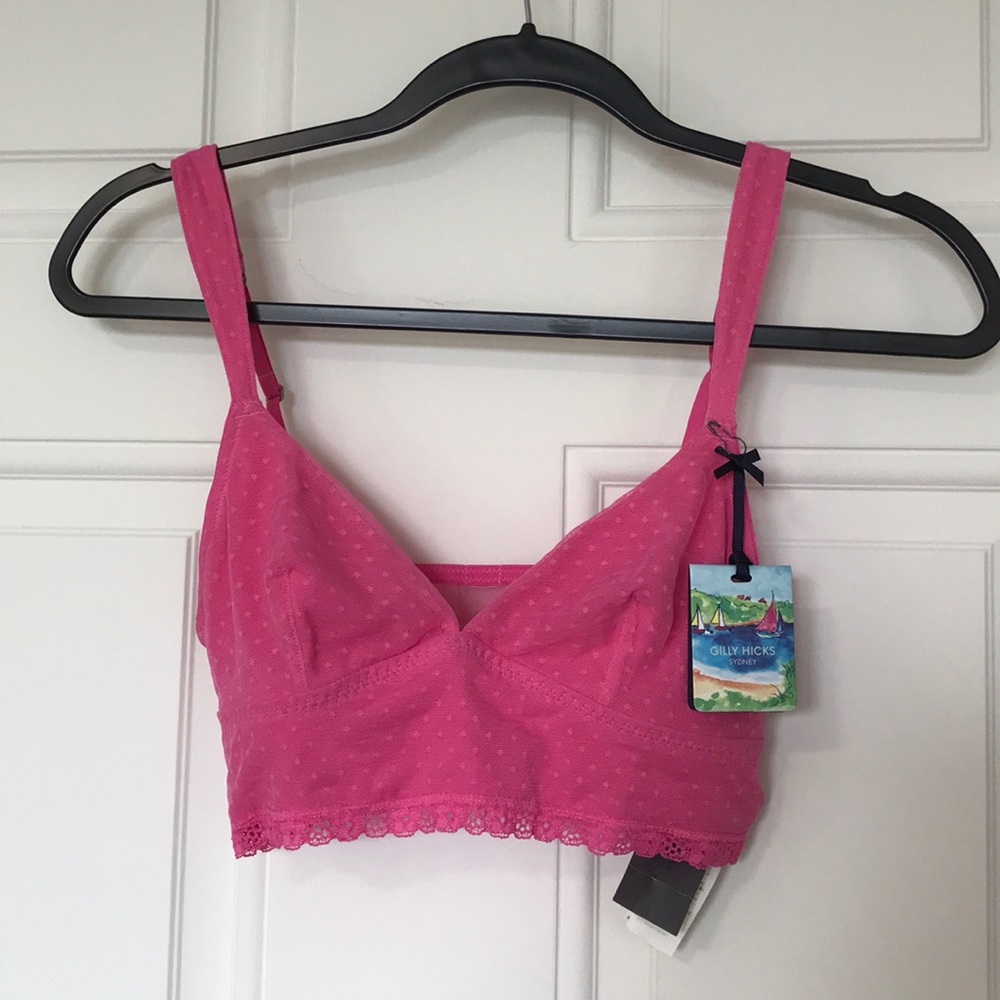 Gilly Hicks pink polka dot pattern bralette